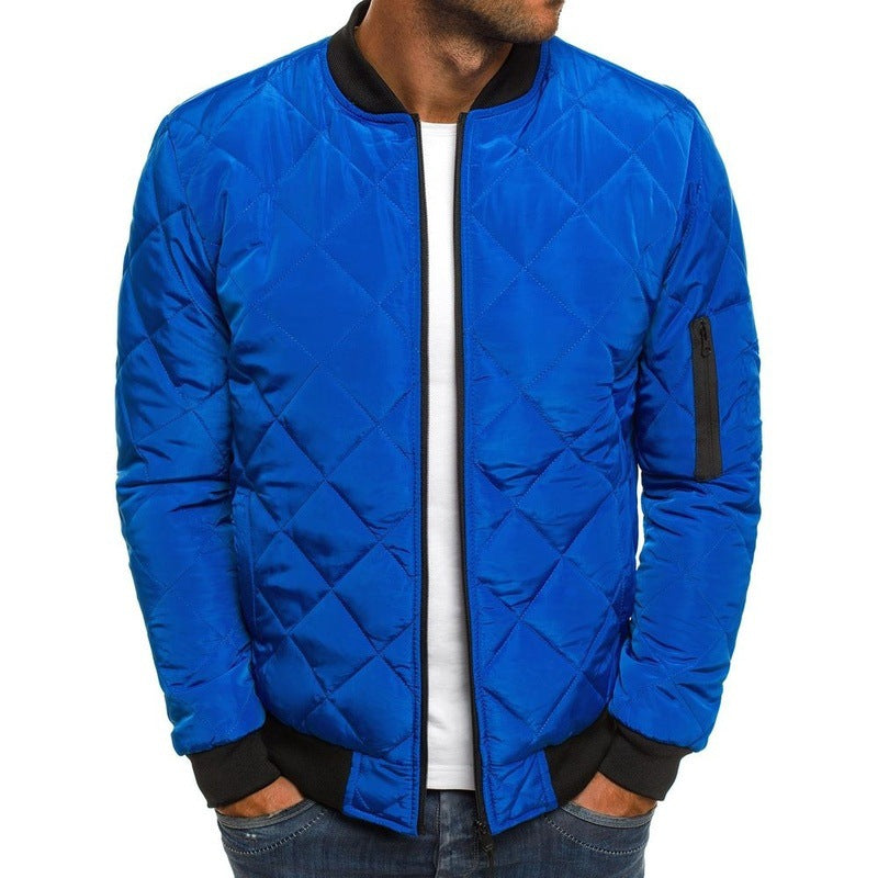 Herren nan leichte gesteppte Blousonjacke mit Diamantstepp, elastischen Rippbündchen und Ärmel-Reißverschlusstasche EB