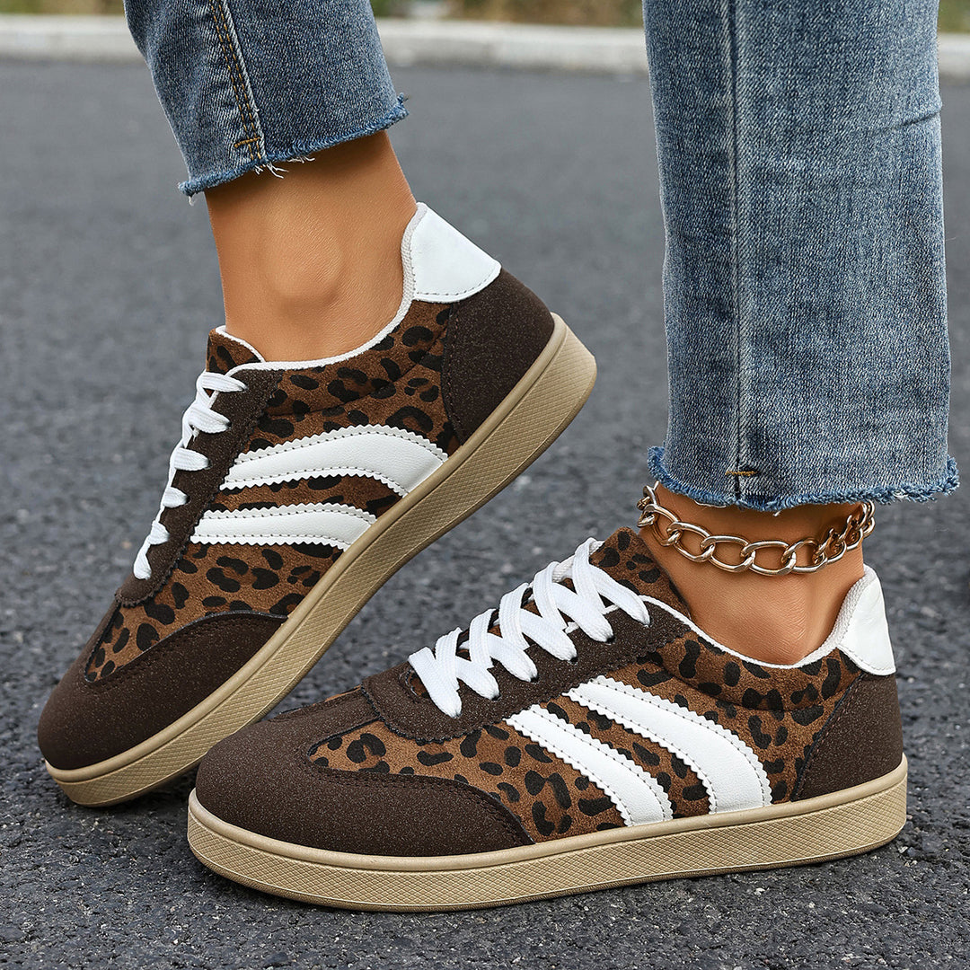 Damen Sneakers im Leopardenmuster mit bequemer Sohle EB