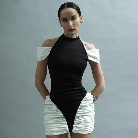 Damen Figurumspielendes Kleid mit durchgehendem Rüschendesign EB