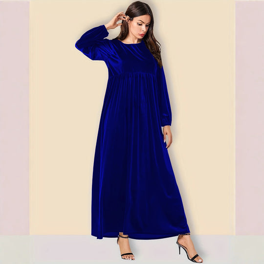 Damen Elegantes Maxikleid aus samtigem Stoff mit weitem Schnitt EB