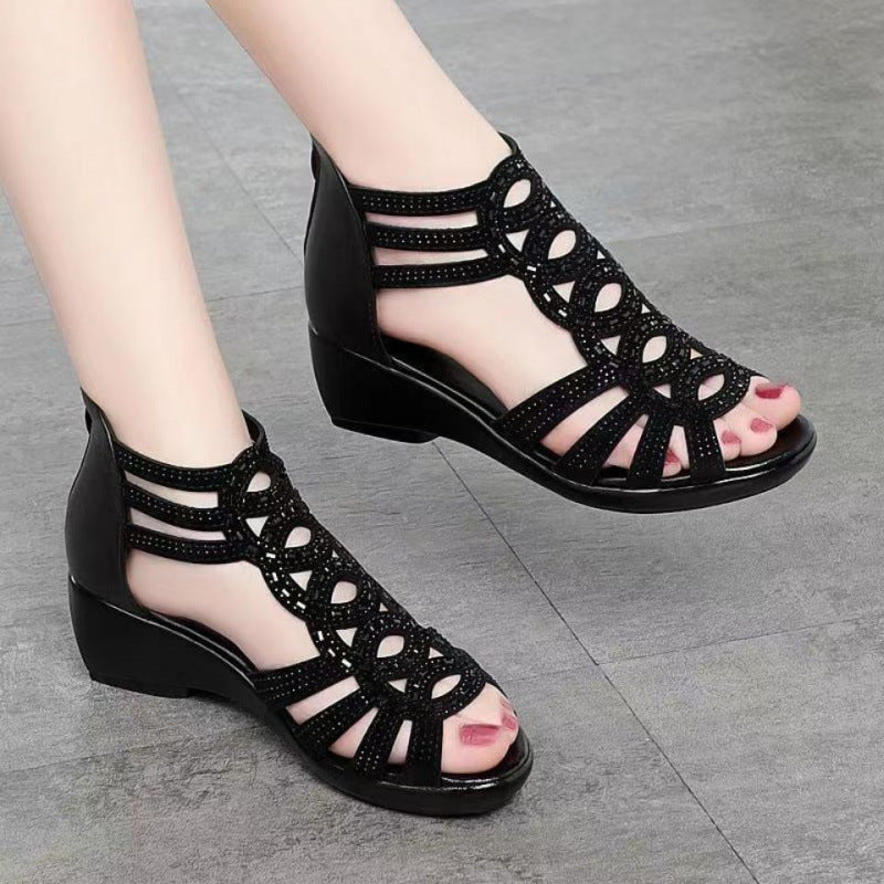 Damen Sandalen mit elegantem Cut-Out-Design und Glitzer-Details EB