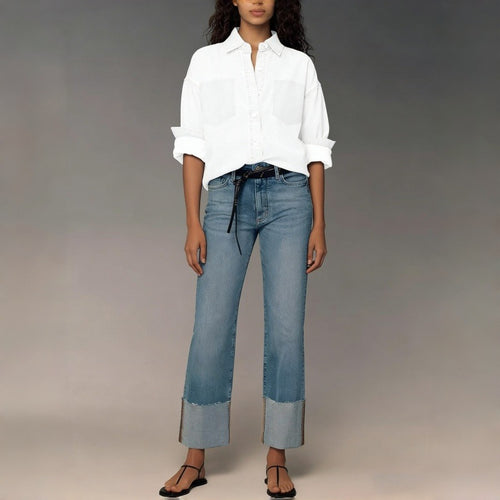 Damen Designer Jeans im modernen Boyfriend-Stil mit einzigartigen Detailverarbeitungen EB