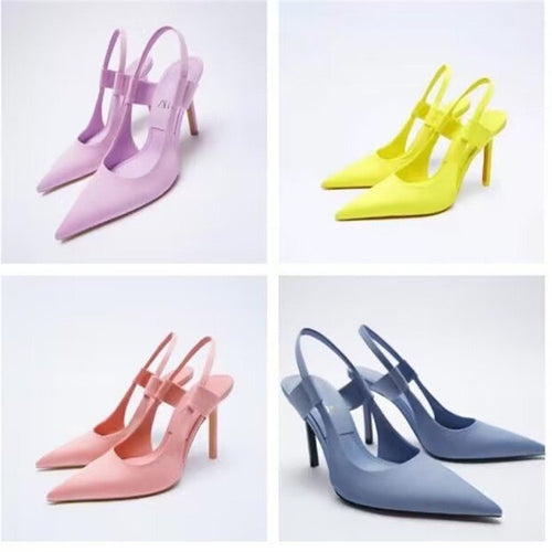 Damen Slingback-Pumps mit elegantem Spitzen-Design und modischem Riemensystem EB