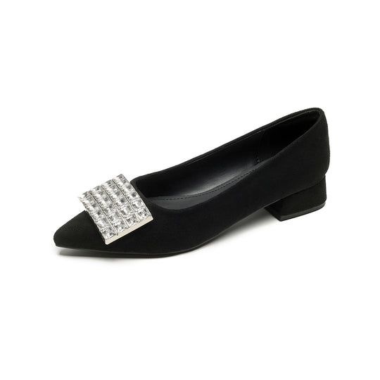 Damen Elegante Ballerinas mit funkelndem Steinbesatz EB