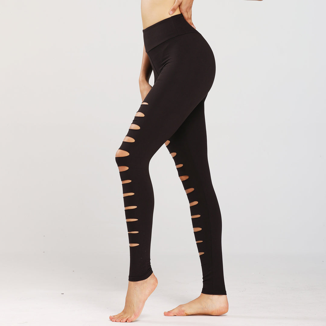 Damen Sport-Leggings mit aufregendem Cut-Out-Design und hohem Bund EB