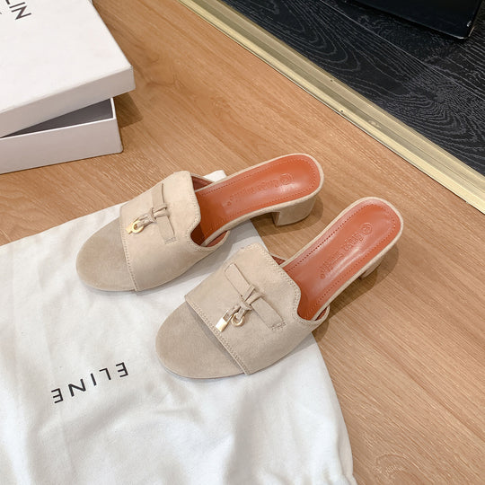 Damen Elegante Mules mit trendigem Schleifenakzent EB