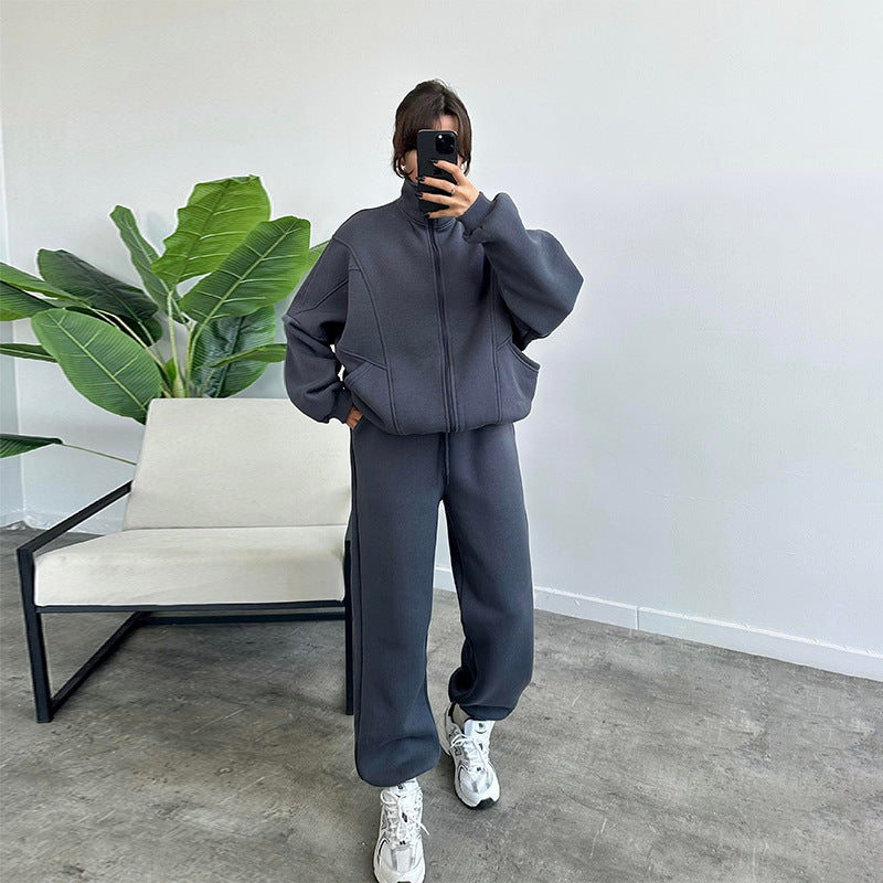 Damen lässiger Zweiteiler mit oversized Hoodie und Jogginghose EB