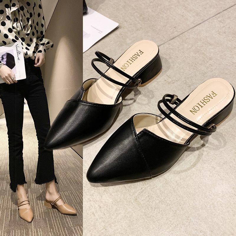 Damen elegante Sling-Pumps mit verstellbarem Riemchen und spitzem Zehenbereich EB
