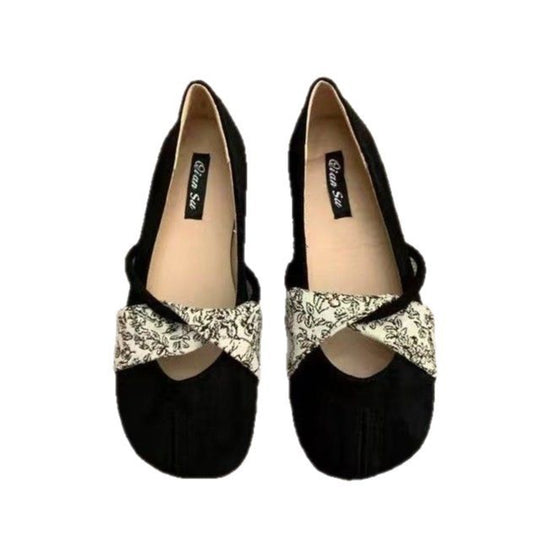 Damen elegante Mokassins mit dekorativem Kreuzband EB