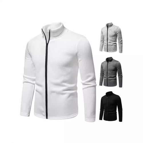 Herren Fleecejacke mit hochschließendem Kragen und durchgehendem Reißverschluss EB