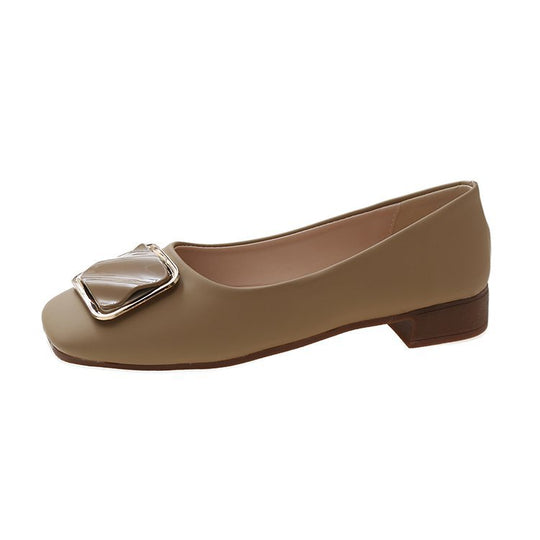Damen elegante Ballerinas mit dekorativem Schnallen-Detail EB