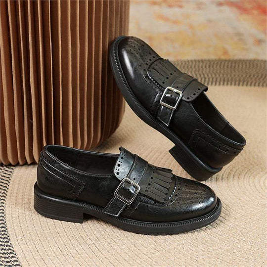 Damen elegante Slipper mit dekorativem Schnallen-Design EB