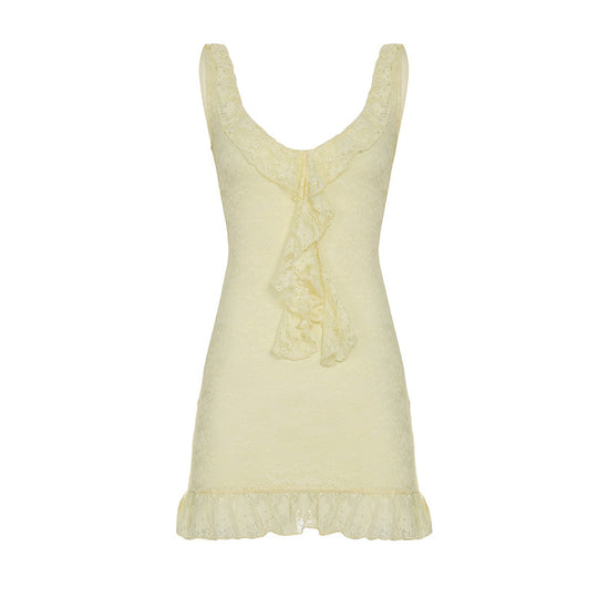 Damen Spitzen-Nachtkleid mit romantischen Rüschen EB
