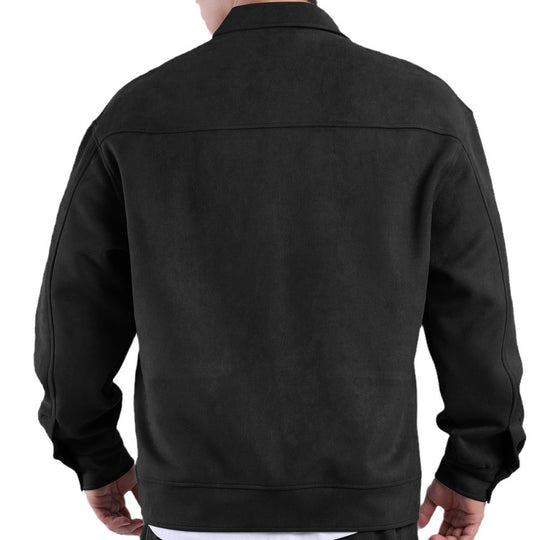 Damen lässige Overlay-Jacke mit praktischen Taschen und modernem Kragen EB