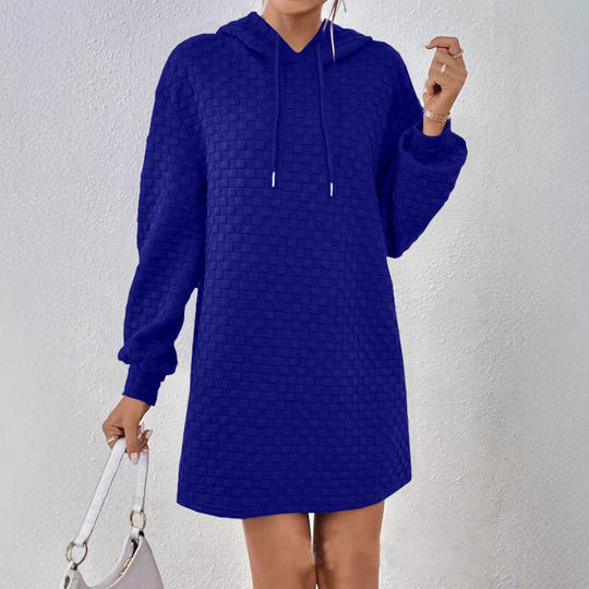 Damen Kapuzenkleid aus strukturiertem Material EB