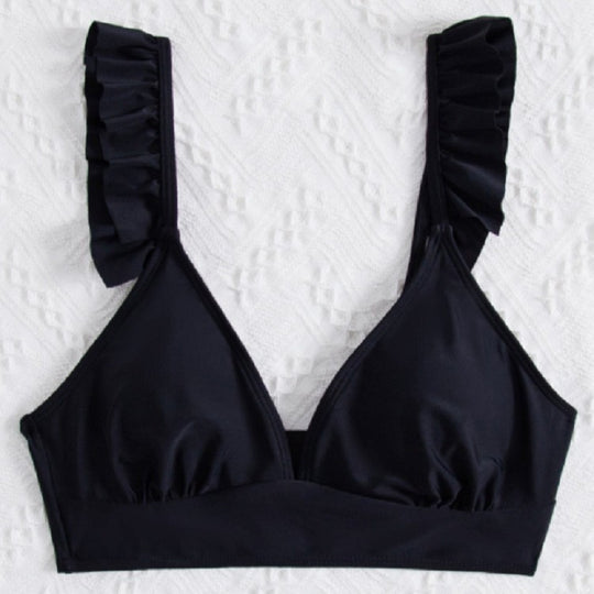 Damen Triangel-Bikinioberteil mit verspieltem Rüschendesign EB