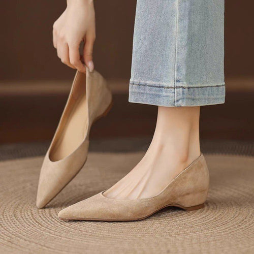 Damen bequeme und elegante Ballerina-Pumps mit spitzem Design und weich gepolsterter Innensohle EB