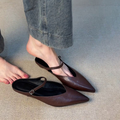 Damen Slingback Ballerinas mit eleganter Spitze und verstellbarem Riemen EB