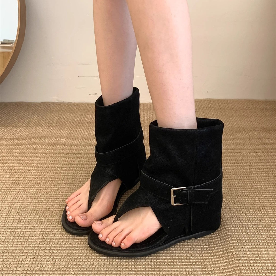 Damen Offene Stiefel mit verstellbarem Riemen und ergonomischer Sohle EB