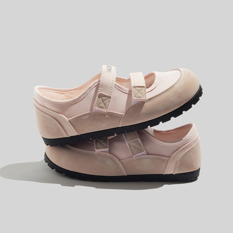 Damen Komfortable Ballerinas mit verstellbarem Riemen und rutschfester Sohle EB