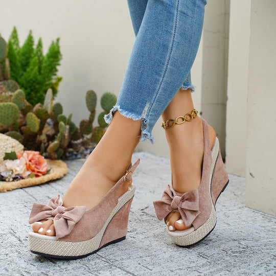 Damen Wedge-Pumps mit Schleifen Detail EB