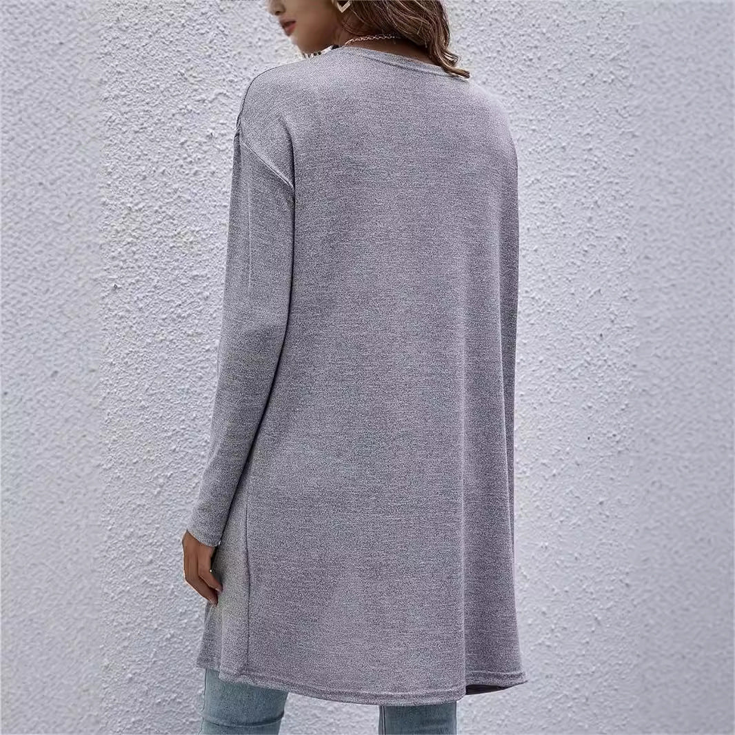 Damen Offener Cardigan mit langem Schnitt EB