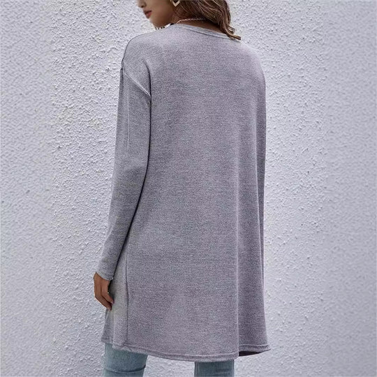 Damen Offener Cardigan mit langem Schnitt EB