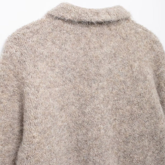 Damen elegante Wolljacke mit dekorativen Blütenknöpfen EB