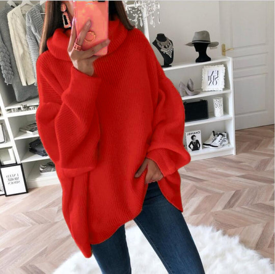 Damen Weicher Oversized Strickpullover EB