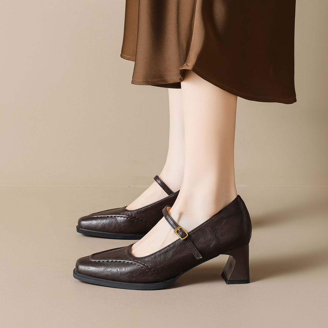 Damen elegante Pumps mit verstellbarem Riemen EB