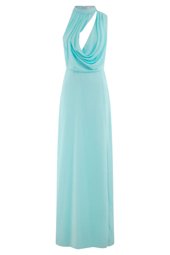Damen Elegantes Maxi-Kleid mit drapiertem Oberteil EB