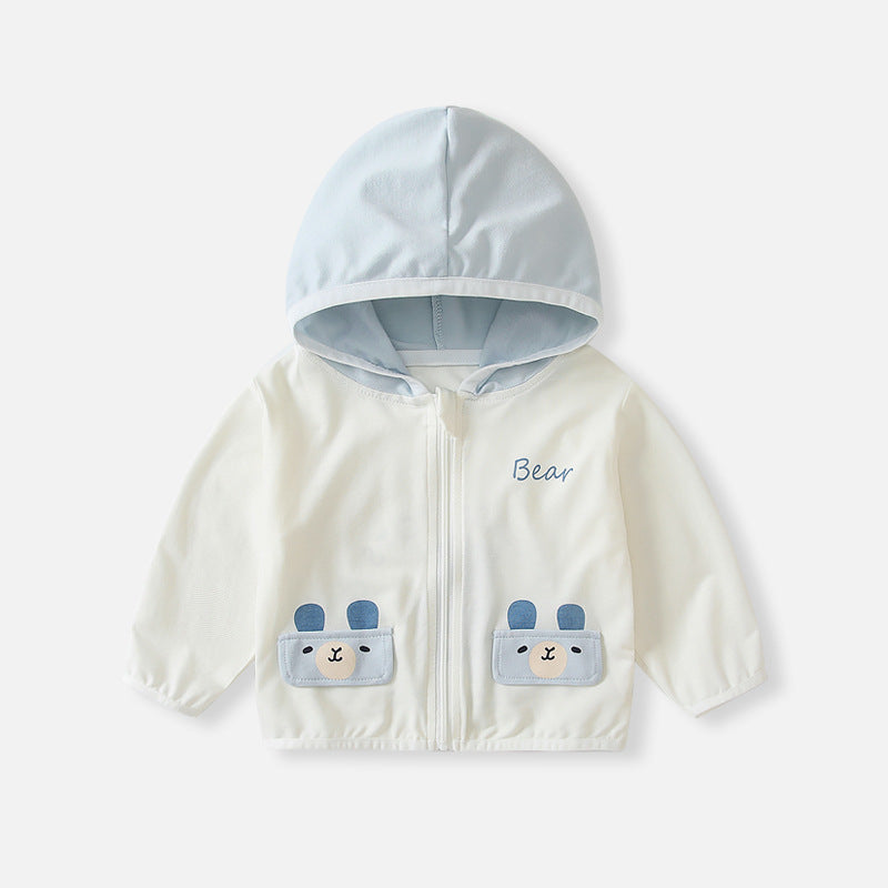 Unisex nan Kapuzenjacke für Kleinkinder mit UV-Schutz, Reißverschluss und elastischen Bündchen EB