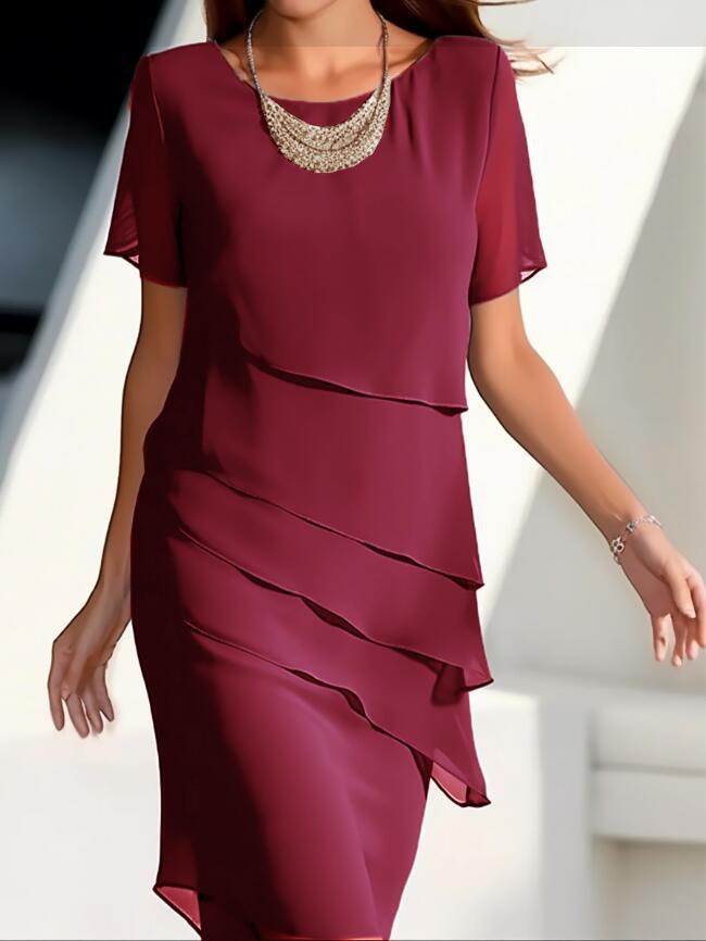 Damen Elegantes und fließendes Kleid mit Layering-Effekt EB