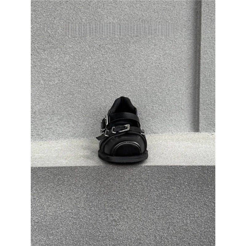 Damen elegante Schnürschuhe mit modischer Schnallenverzierung EB