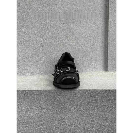 Damen elegante Schnürschuhe mit modischer Schnallenverzierung EB