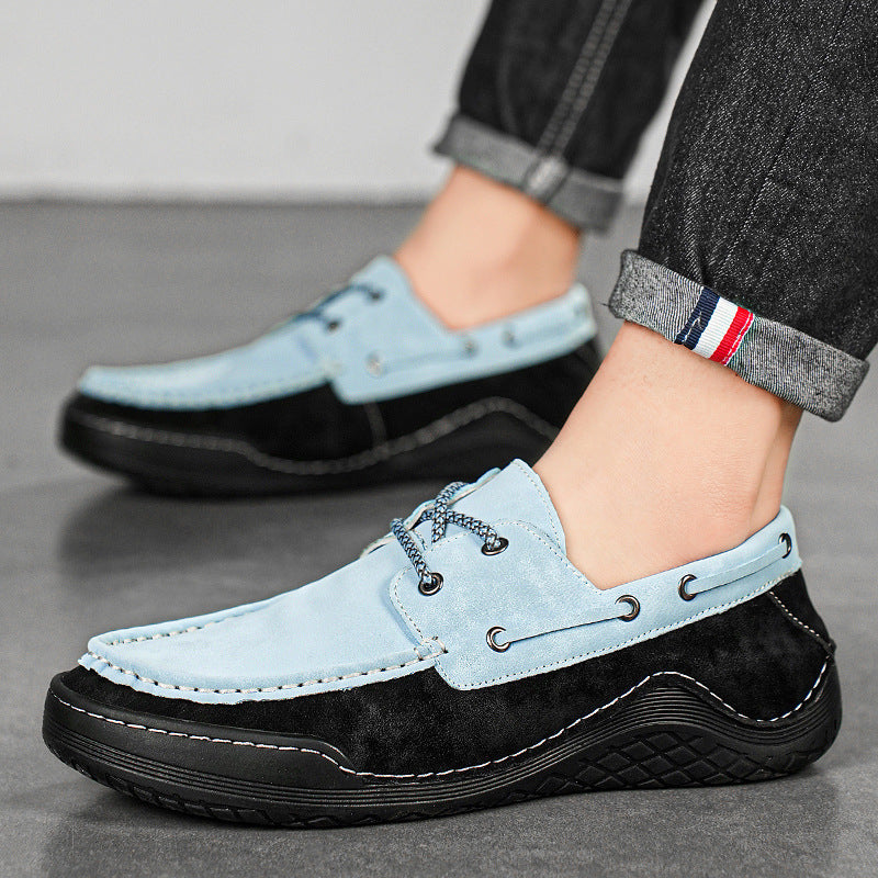 Herren Freizeit Leder Schuhe mit Wasserabweisender Sohle EB
