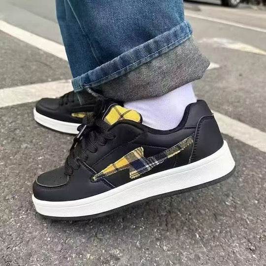 Damen Sneakers im modernen Karo-Design mit bequemer Dämpfung EB