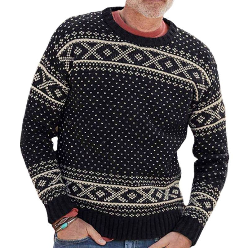 Herren Gemusterter Pullover mit klassischem Norweger-Muster EB