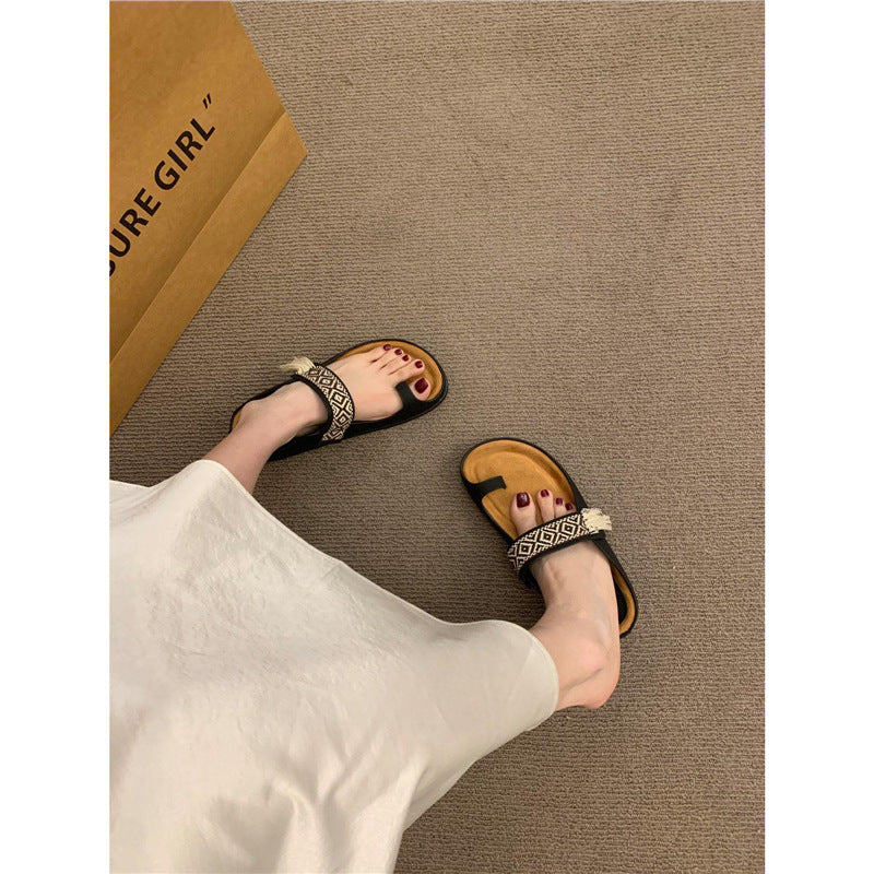 Damen Zehentrenner-Sandalen mit elegantem Riemendesign und Fußbett EB