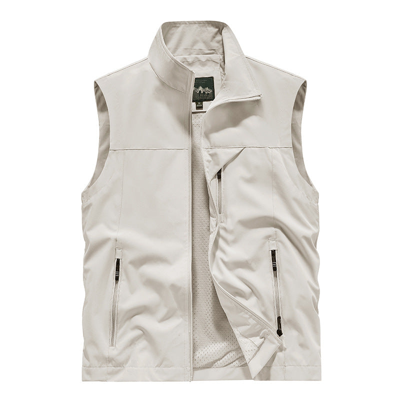 Herren Atmungsaktive Softshell-Outdoorweste mit Mesh‑Innenfutter und Reißverschlusstaschen EB