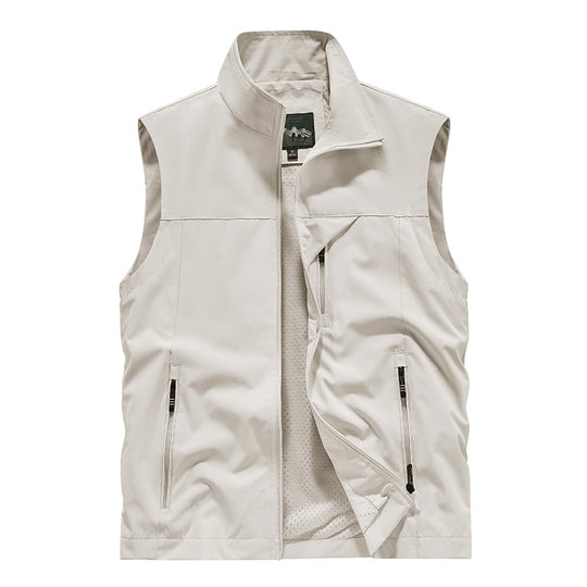 Herren Atmungsaktive Softshell-Outdoorweste mit Mesh‑Innenfutter und Reißverschlusstaschen EB