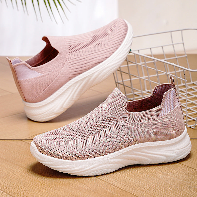 Damen Leichte Slip-On Laufschuhe mit atmungsaktivem Mesh-Obermaterial EB