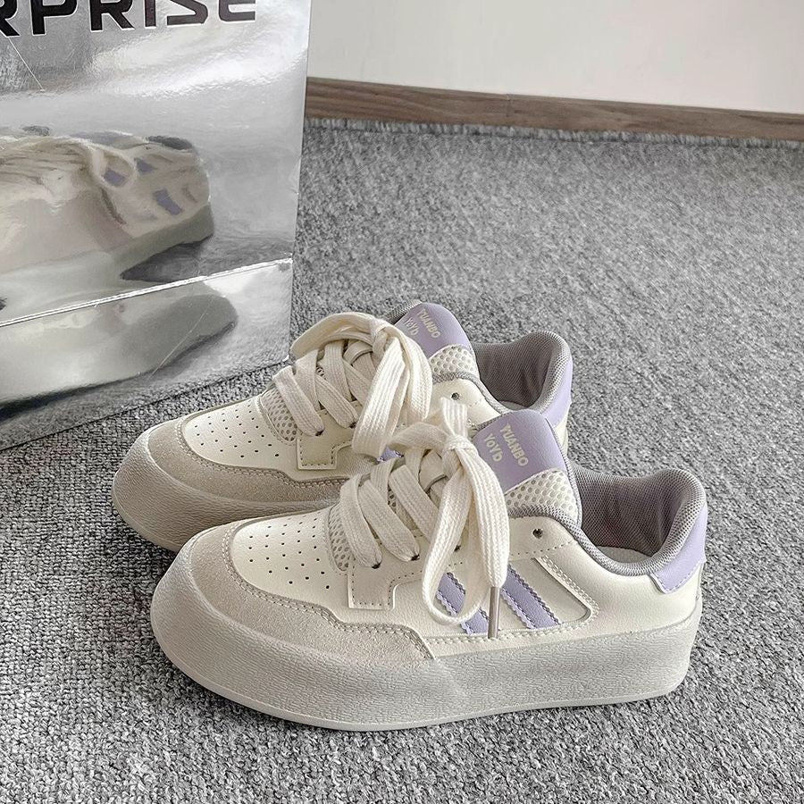 Damen Plattform Sneakers mit atmungsaktiver Obermaterialkombination und rutschfester Sohle EB
