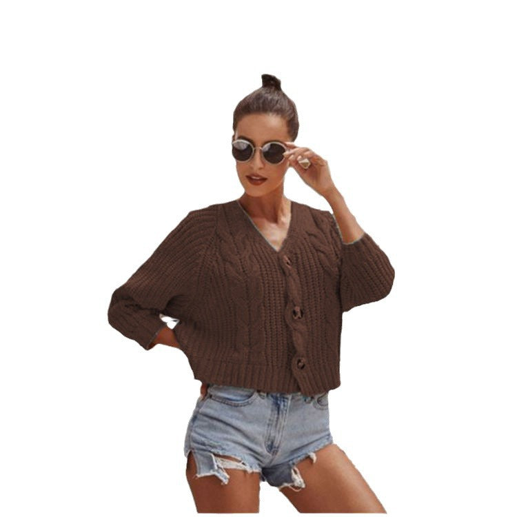Damen Grobstrickjacke mit modernen Knopfdetails und lässiger Passform EB