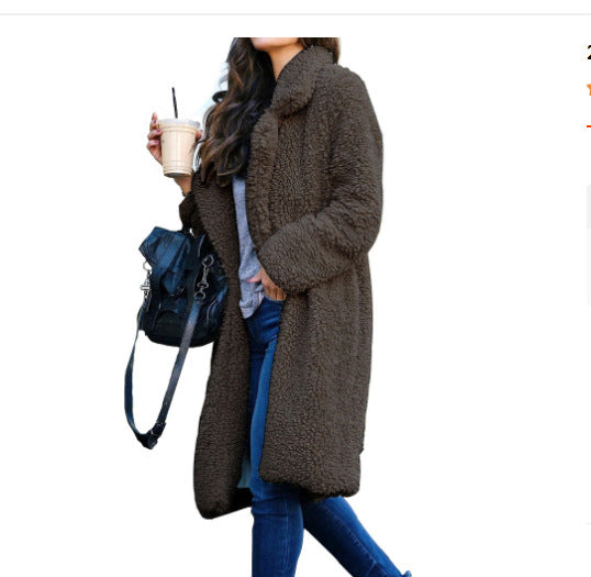Damen Kuscheliger Teddy-Mantel mit großzügigem Schnitt und zwei praktischen Taschen EB