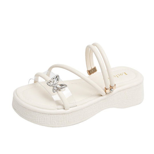 Damen Plateau-Sandalen mit elegantem Schmetterlingsdesign EB