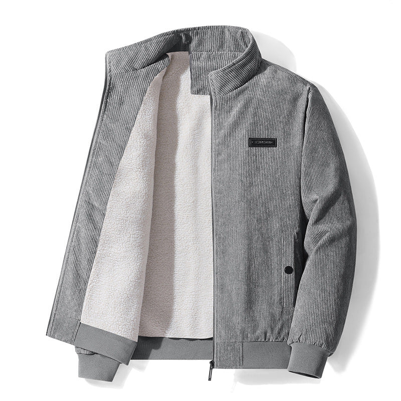 Herren nan gefütterte Cordjacke mit Teddyfutter und Stehkragen EB