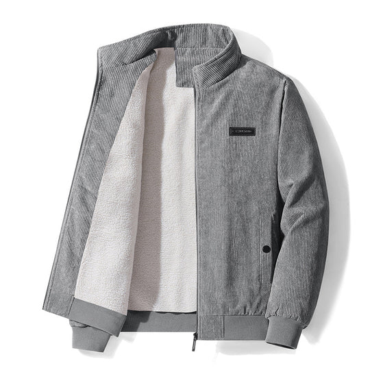 Herren nan gefütterte Cordjacke mit Teddyfutter und Stehkragen EB