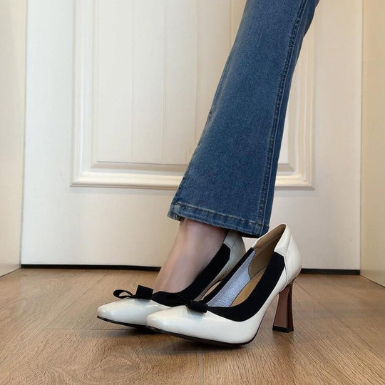 Damen elegante Pumps mit femininem Schleifendetail EB