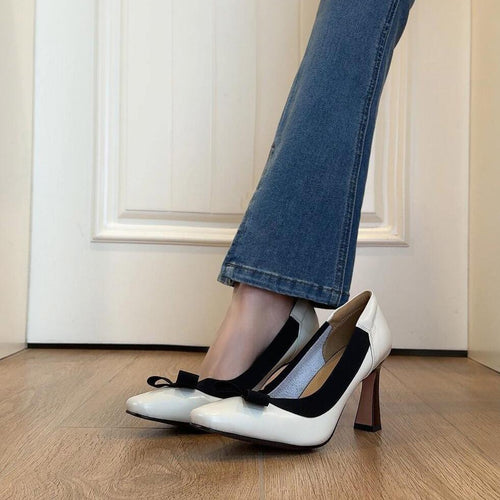 Damen elegante Pumps mit femininem Schleifendetail EB